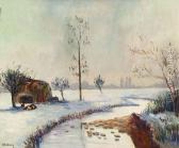 Paysage A La Riviere. Oil Painting by Albert Lebourg