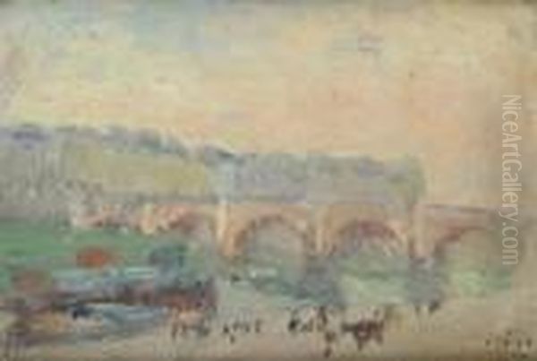 Le Pont Neuf (etude) Oil Painting by Albert Lebourg