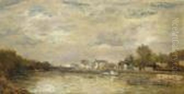 Le Canal Oil Painting by Albert Lebourg