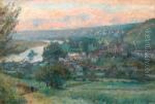 Bord De Seine A Vetheuil. Oil Painting by Albert Lebourg