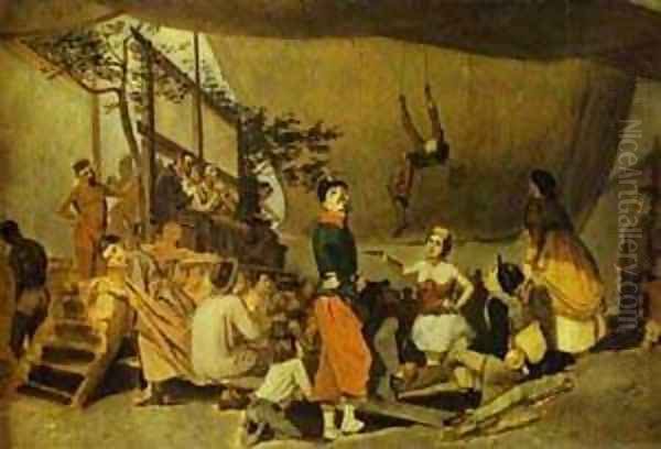 Merrymaking In Paris Sketch 1863-64 Oil Painting by Vasily Perov