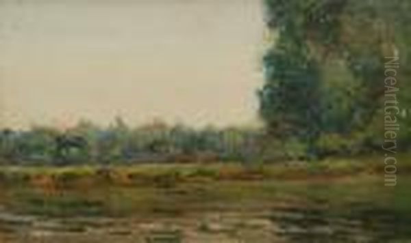 Bord De Riviere Oil Painting by Albert Lebourg