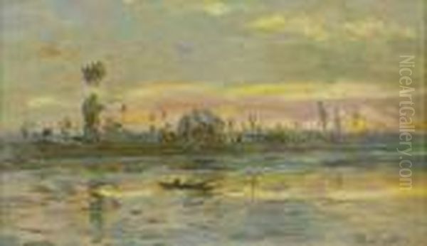 Paysage A L'etang Oil Painting by Albert Lebourg