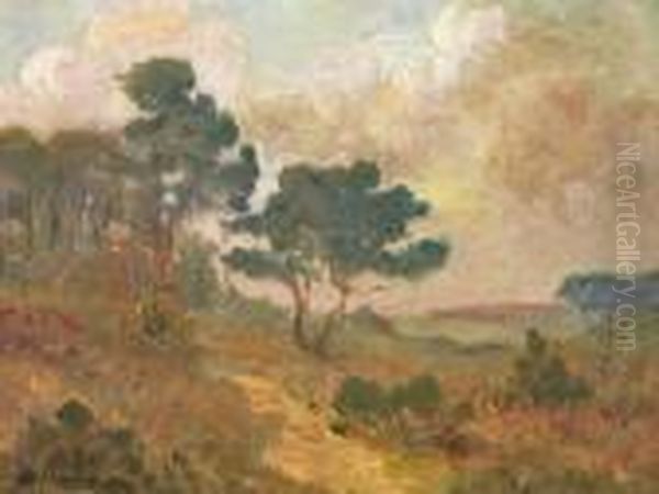 A Landscape With Trees Oil Painting by Albert Lebourg