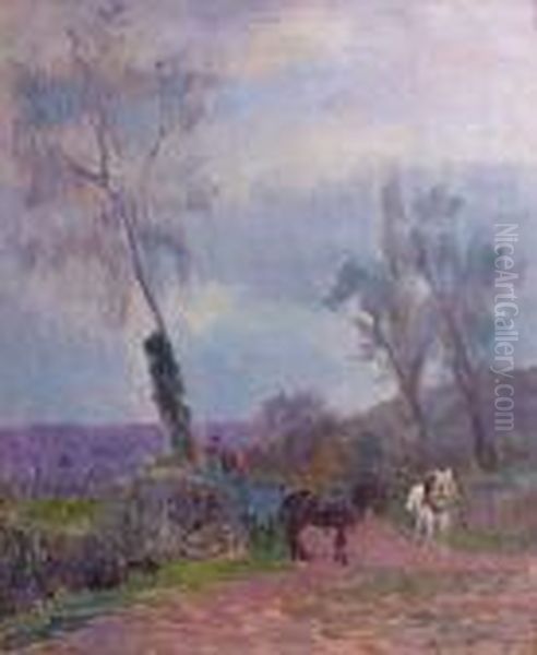 La Charette Oil Painting by Albert Lebourg