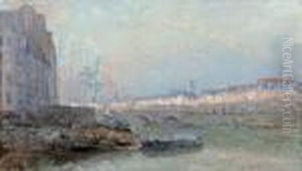 La Seine Et Les Quais, Au Pont Marie, Declin Du Jour Oil Painting by Albert Lebourg