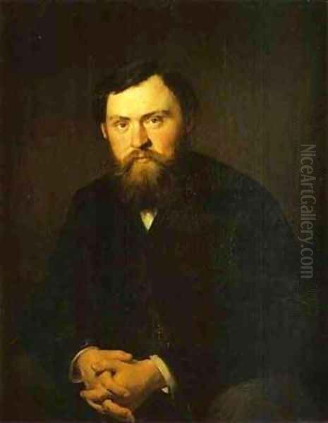 Portrait Of Alexander Borisovsky 1869 Oil Painting by Vasily Perov