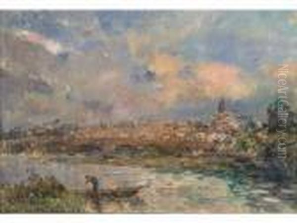 :pont Du Chateau Oil Painting by Albert Lebourg