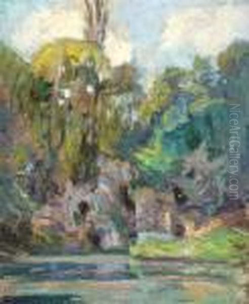 Versailles, Les Grottes Oil Painting by Albert Lebourg