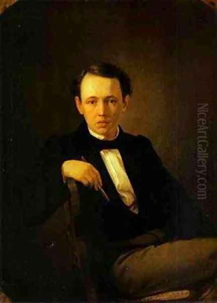 Self Portrait 1851 Oil Painting by Vasily Perov