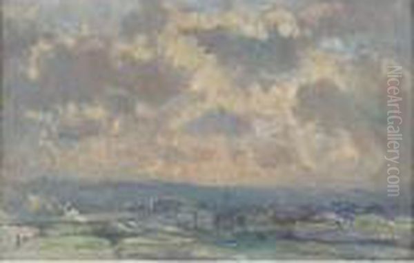 La Seine Et Le Faubourg Saint Sever, Etude De Ciel Oil Painting by Albert Lebourg