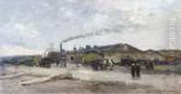 View Of A Factory Oil Painting by Albert Lebourg