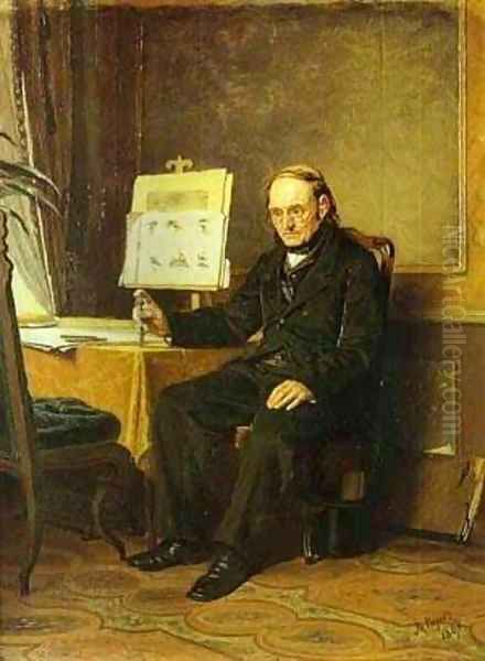 Teacher Of Drawing 1867 Oil Painting by Vasily Perov