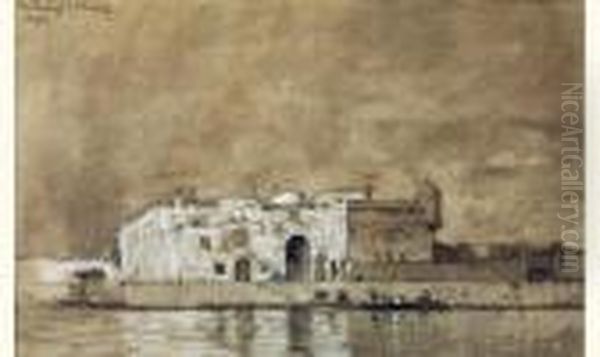 Alger Oil Painting by Albert Lebourg