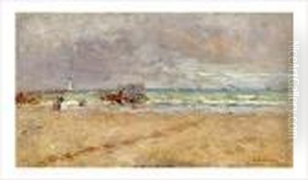 Boulogne Sur Mer, Sur La Plage Oil Painting by Albert Lebourg