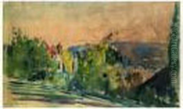 Paysage Aux Arbres Oil Painting by Albert Lebourg