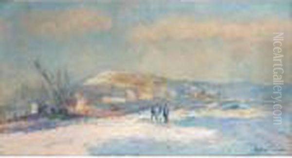 Rouen, La Cote Sainte Catherine Vue De La Rive Gauche Oil Painting by Albert Lebourg