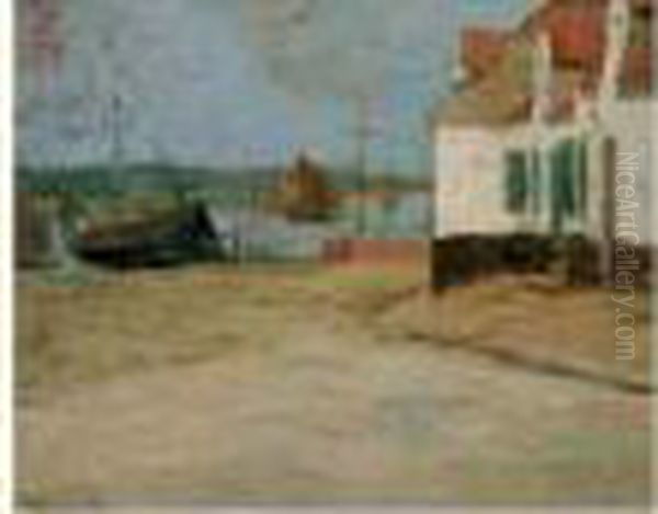 Port De Peche A Etaples, Circa 1892 Oil Painting by Albert Lebourg