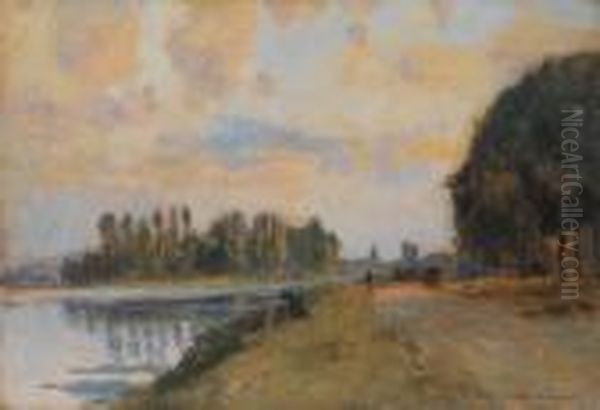 Bord De Seine Oil Painting by Albert Lebourg