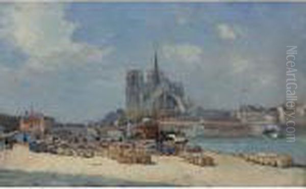 Notre Dame, Paris Oil Painting by Albert Lebourg