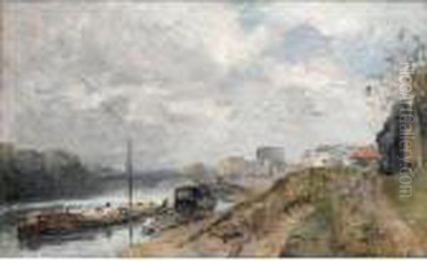 Bords De Riviere Oil Painting by Albert Lebourg