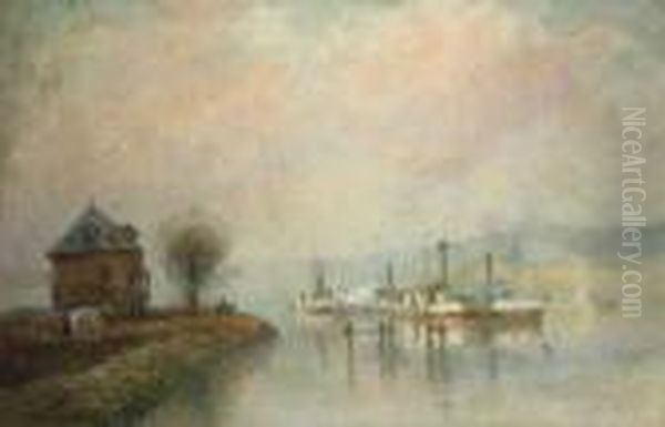 Bateaux De La Basse-seine Oil Painting by Albert Lebourg