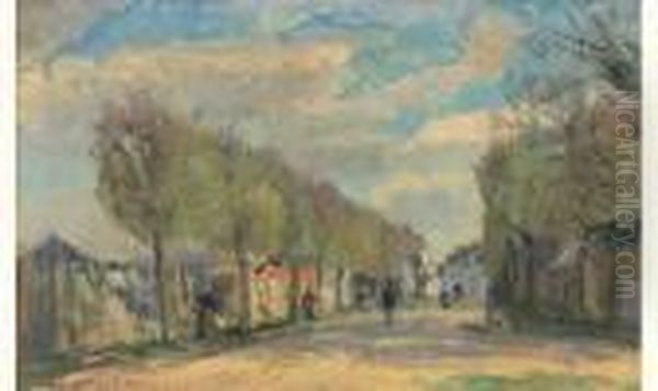 Rue A La Ferte-sous-jouarre Oil Painting by Albert Lebourg