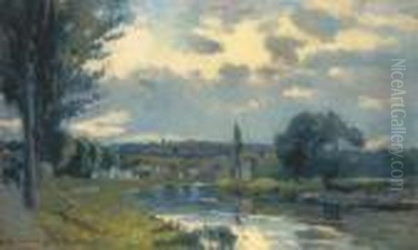 Le Petit Bras De La Seine; Bas-meudon Oil Painting by Albert Lebourg