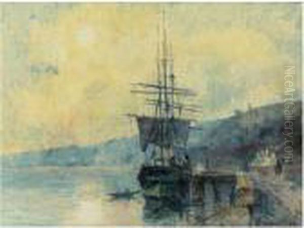 La Seine Aux Environs De Rouen Oil Painting by Albert Lebourg