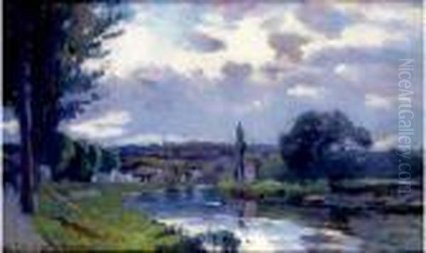 Le Petit Bras De La Seine Au Bas-meudon Oil Painting by Albert Lebourg