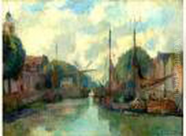 Vue De Hollande Oil Painting by Albert Lebourg