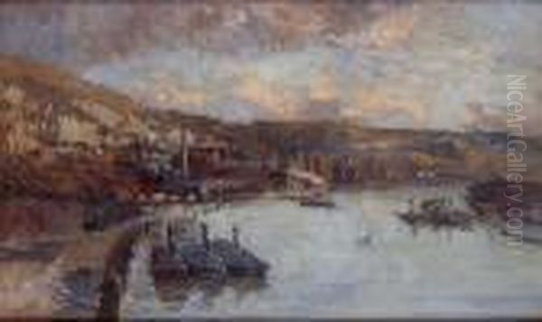 La Seine Aux Environs De Rouen, Circa 1900-1905. Oil Painting by Albert Lebourg