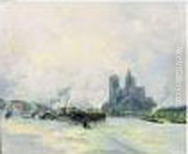 Vue De Notre Dame Et Des Quais Oil Painting by Albert Lebourg