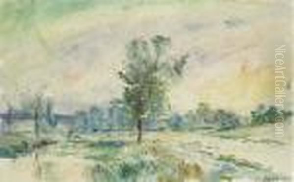 Paysage De Campagne, Hondouville-sur-iton (eure) Oil Painting by Albert Lebourg