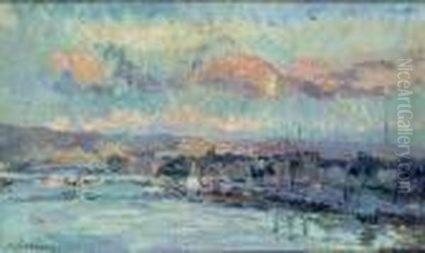 Vue De La Seine Oil Painting by Albert Lebourg