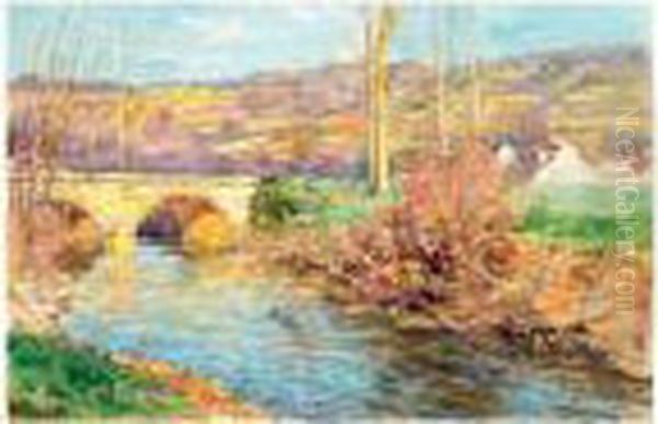 La Seine Aux Environs De Rouen Oil Painting by Albert Lebourg