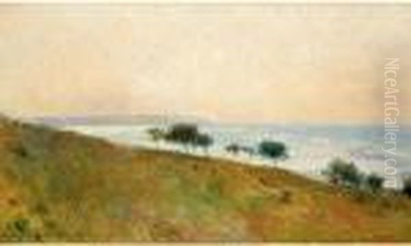 Vue De Berville-sur-mer Oil Painting by Albert Lebourg