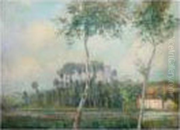 L'etang De Moulineux, Le Matin Oil Painting by Albert Lebourg