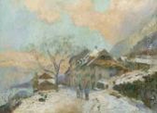 Les Bords Du Lac De Geneve A Saint-gingolph Oil Painting by Albert Lebourg