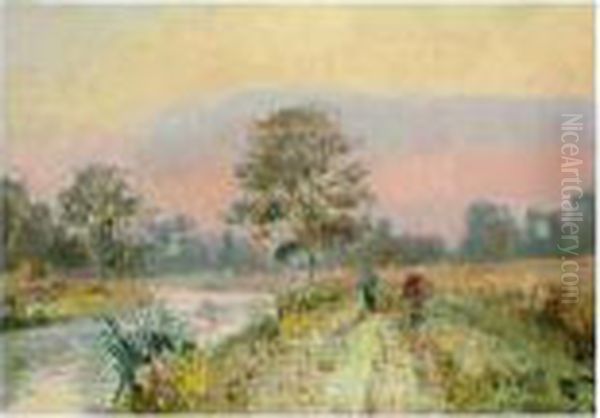 Matinee A Hondouville Oil Painting by Albert Lebourg