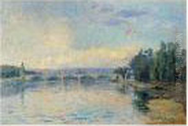 Le Pont De Maisons-laffitte Oil Painting by Albert Lebourg