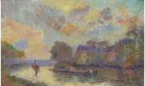 Le Bassin De Charenton Oil Painting by Albert Lebourg