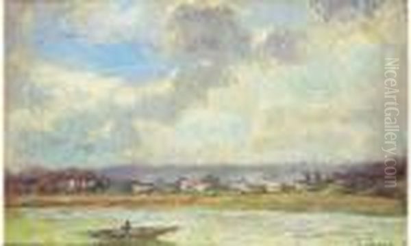 Les Environs De Rouen, Vers 1905. Oil Painting by Albert Lebourg