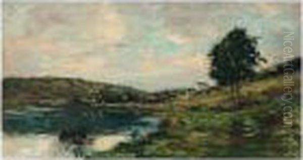 Bords De Seine A Vetheuil Oil Painting by Albert Lebourg