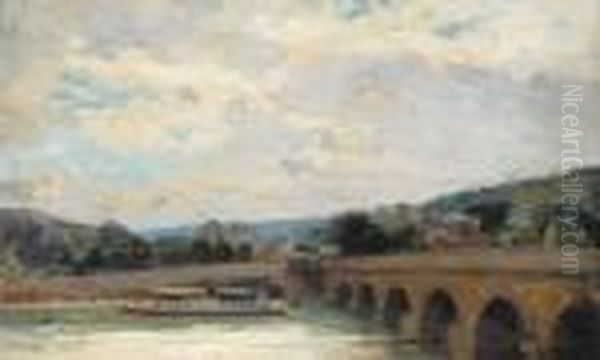 Le Pont De Sevres Oil Painting by Albert Lebourg