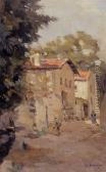 Village De Clermont Oil Painting by Albert Lebourg