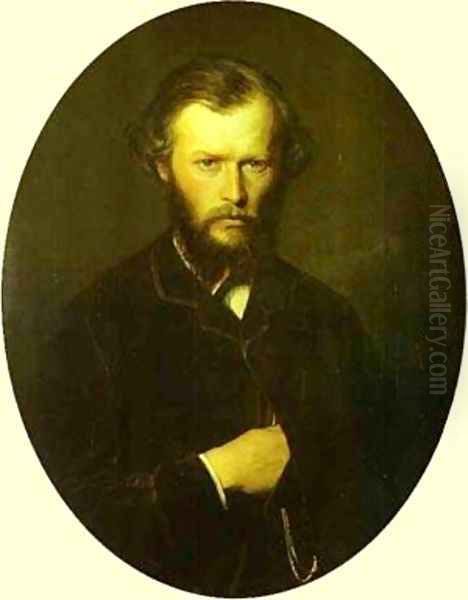 Portrait Of Nikolai Lanin 1869 Oil Painting by Vasily Perov