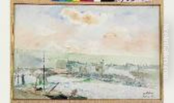 La Seine A Rouen, Vue Du Bon Secours Oil Painting by Albert Lebourg