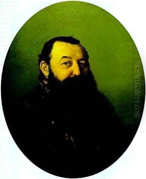 Portrait Of Nikolai Rezanov 1868 Oil Painting by Vasily Perov