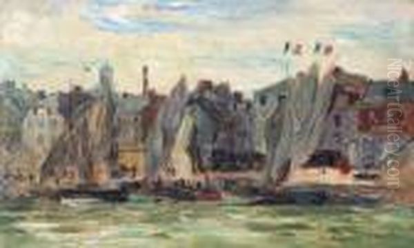 Bateau De Peche A Honfleur Oil Painting by Albert Lebourg